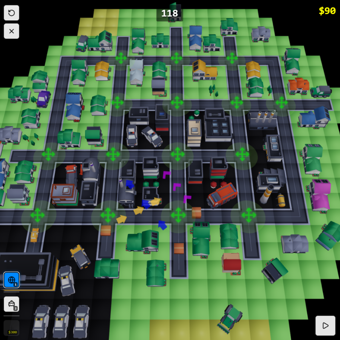 Gameplay with color-coded deliveries Gameplay with color-coded deliveries